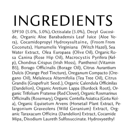 Sunscreen SPF50 Face & Body